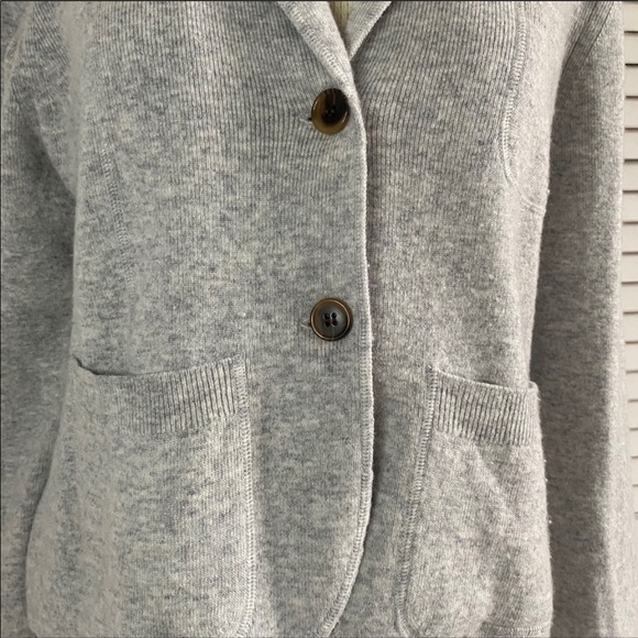 J Crew | Light Grey Cropped Sweater Blazer - Picture 2 of 5